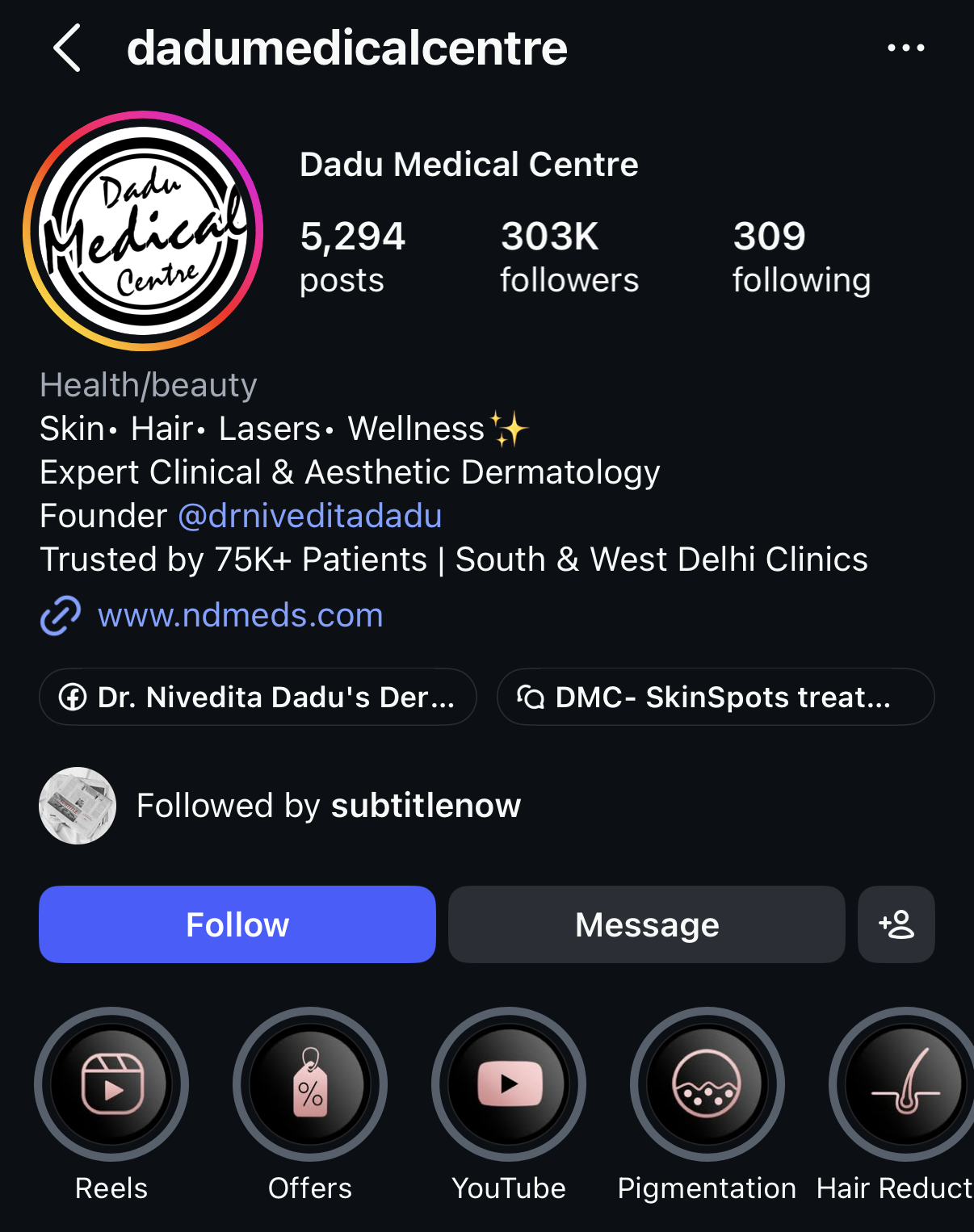Dadu Medical Centre — Instagram Profile